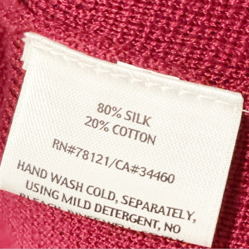 Eileen Fisher Size Medium Red Boiled Merino Wool Button Front Jacket - Picture 4 of 5